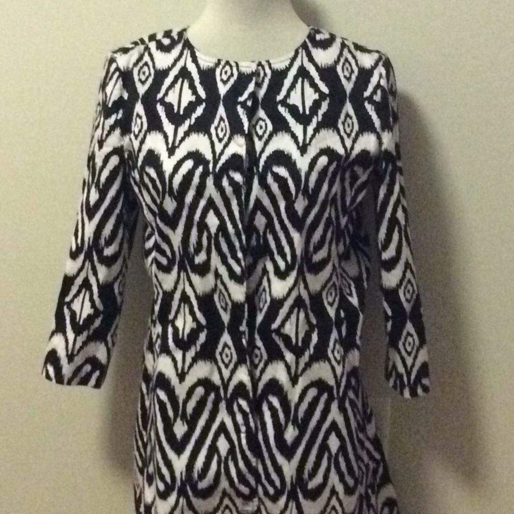 Adrienne Vittadini Black & White duster Co…